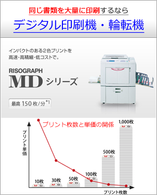 �C���p�N�g�̂���Q�F�̃v�����g�������E�����ׁE��R�X�g�ŁBRISOGRAPH�@MD�V���[�Y�@�ō��P�T�O���^���@�v�����g�����ƒP���̊֌W